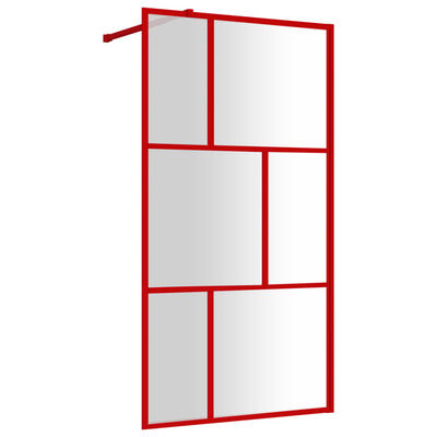 vidaXL Mampara puerta de ducha vidrio transparente ESG rojo 115x195 cm