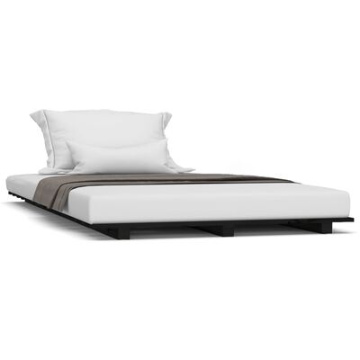 vidaXL Estructura de cama madera maciza de pino negro 100x200 cm