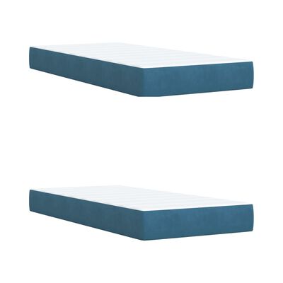 vidaXL Cama box spring con colchón terciopelo azul 200x200 cm