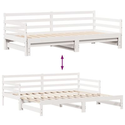 vidaXL Sofá cama nido con cajones madera maciza pino blanca 90x190 cm