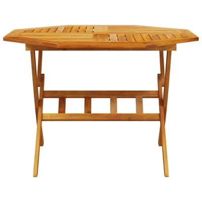 vidaXL Mesa de jardín plegable madera maciza de acacia Ø110x75 cm