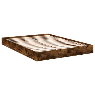 vidaXL Estructura de cama sin colchón madera roble ahumado 140x190 cm