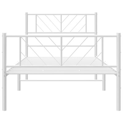 vidaXL Estructura cama sin colchón con estribo metal blanco 107x203 cm