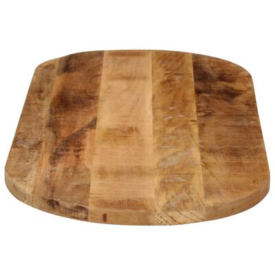 vidaXL Tablero de mesa ovalado madera maciza mango rugosa 80x40x3,8 cm