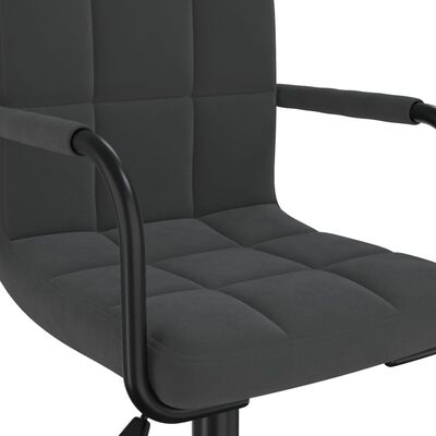 vidaXL Silla de comedor giratoria de terciopelo negro