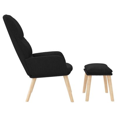 vidaXL Sillón de relax con reposapiés tela negro