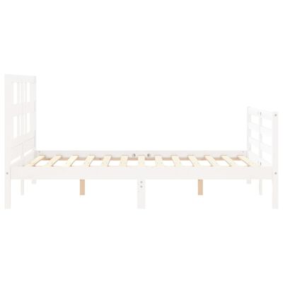 vidaXL Estructura de cama con cabecero madera maciza blanco 120x200 cm