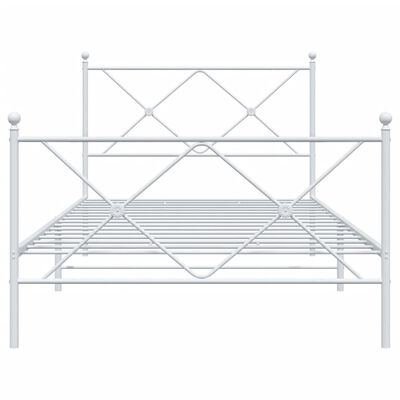 vidaXL Estructura cama sin colchón con estribo metal blanco 100x200 cm