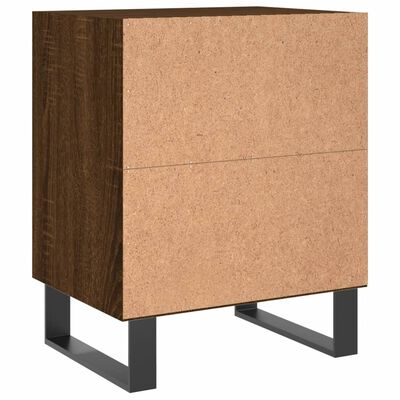 vidaXL Mesita de noche 2 uds madera ingeniería roble marrón 40x30x50cm