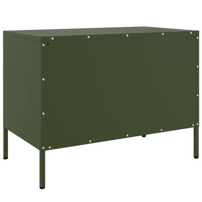 vidaXL Mueble de TV de acero verde oliva 68x39x50,5 cm