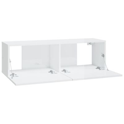 vidaXL Muebles de TV 4 piezas blanco brillante 100x30x30 cm