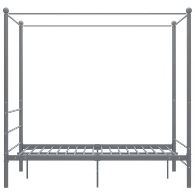 vidaXL Estructura de cama con dosel metal gris 140x200 cm