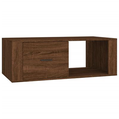 vidaXL Mesa de centro madera contrachapada marrón roble 100x50,5x35 cm