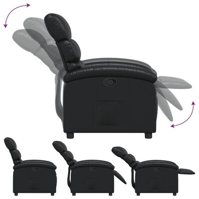 vidaXL Sillón reclinable de cuero sintético negro