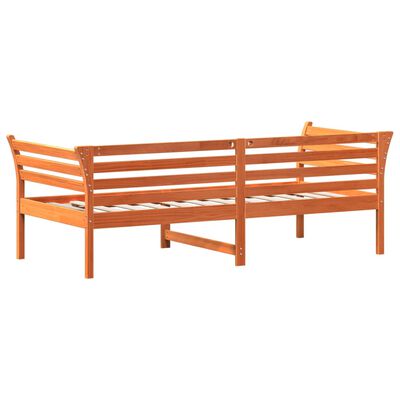 vidaXL Sofá cama sin colchón madera maciza pino marrón cera 80x200 cm