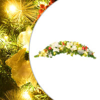 vidaXL Arco de Navidad con luces LED verde 90 cm PVC