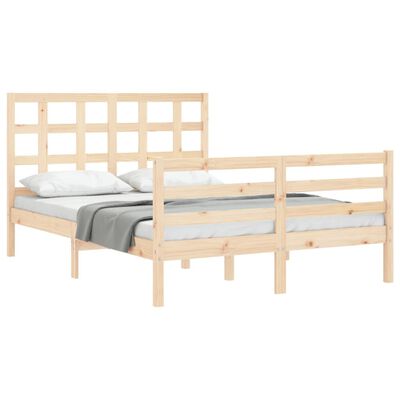 vidaXL Estructura de cama con cabecero madera maciza 120x200 cm