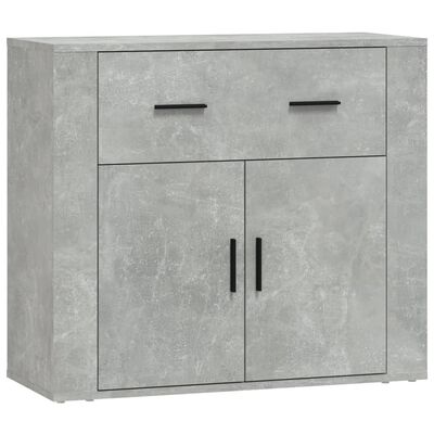 vidaXL Aparador de madera contrachapada gris hormigón 80x33x70 cm