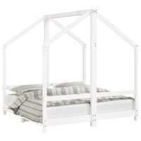 vidaXL Estructura de cama para niños madera de pino blanco 2x(70x140)