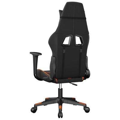 vidaXL Silla gaming cuero sintético negro y naranja