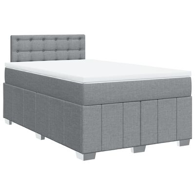 vidaXL Cama box spring con colchón tela gris claro 120x200 cm