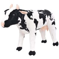 vidaXL Vaca de peluche de pie negra y blanca XXL