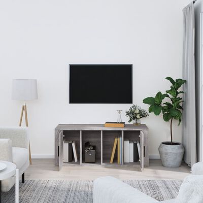 vidaXL Mueble de TV madera contrachapada gris Sonoma 100x35x40 cm