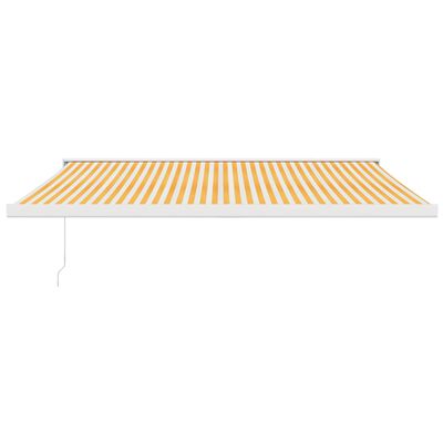 vidaXL Toldo retráctil aluminio y tela amarillo y blanco 4x3 m