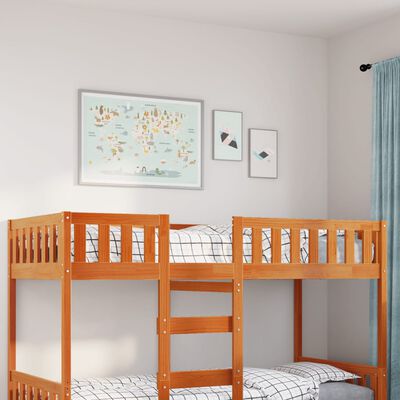 vidaXL Cama de niños sin colchón madera maciza pino marrón 75x190 cm