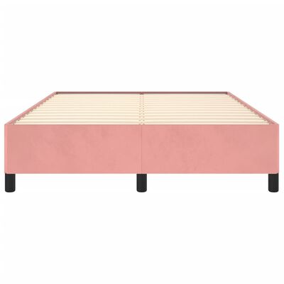 vidaXL Estructura de cama de terciopelo rosa 140x200 cm