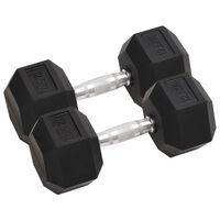 vidaXL Mancuernas 2 unidades hierro fundido 25 kg