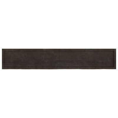 vidaXL Tablero mesa madera roble tratada marrón oscuro 220x40x(2-6) cm