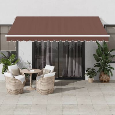 vidaXL Toldo retráctil manual marrón 400x300 cm