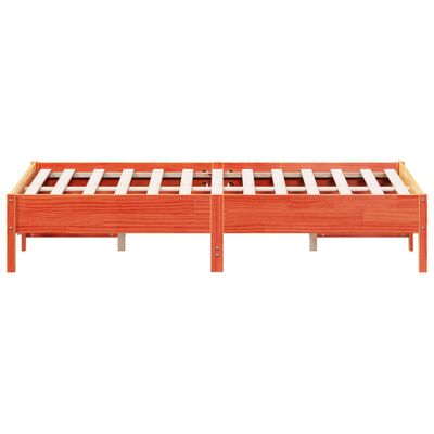 vidaXL Estructura de cama sin colchón madera maciza marrón 135x190 cm