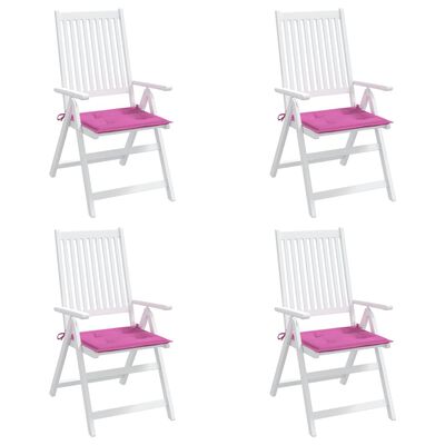 vidaXL Cojines de silla de jardín 4 uds tela rosa 40x40x3 cm