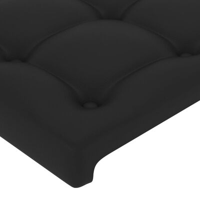 vidaXL Estructura de cama con cabecero cuero sintético negro 120x200cm