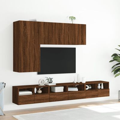 vidaXL Muebles de pared para TV 2 uds madera roble marrón 60x30x30 cm