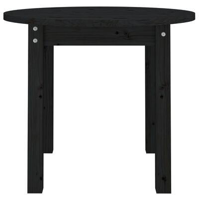 vidaXL Mesa de centro de madera maciza de pino negro Ø 55x45 cm