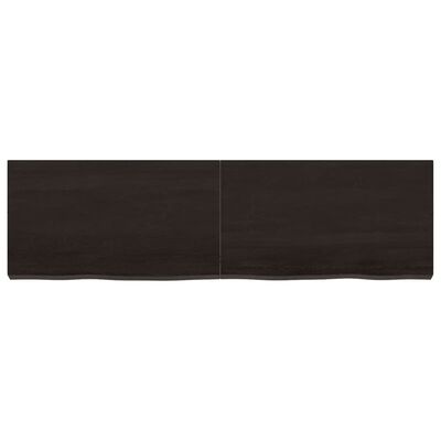 vidaXL Encimera de baño madera tratada marrón oscuro 140x40x(2-6) cm