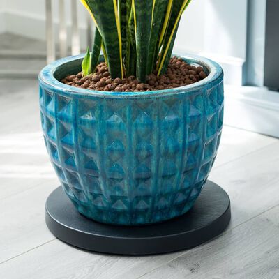 Nature Soporte con ruedas para plantas gris antracita Ø39 cm