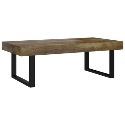 vidaXL Mesa de centro MDF y hierro marrón oscuro y negro 120x60x40 cm