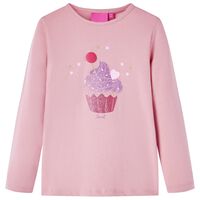 Camiseta infantil de manga larga rosa claro 92