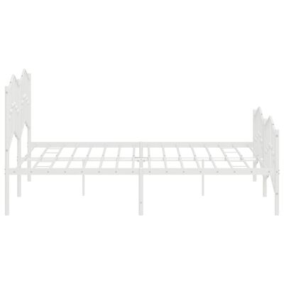 vidaXL Estructura cama sin colchón con estribo metal blanco 183x213 cm