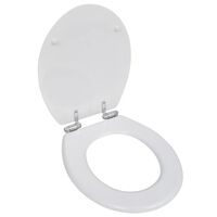 vidaXL Asiento inodoro WC MDF tapa de cierre suave diseño blanco