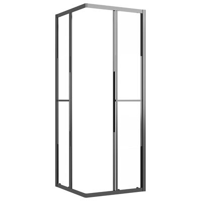 vidaXL Cabina de ducha ESG semiesmerilado negro 80x80x180 cm