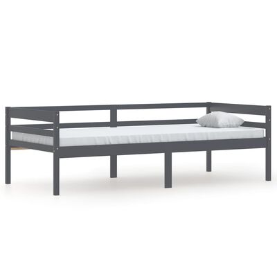 vidaXL Estructura cama sin colchón madera pino gris oscuro 90x200 cm