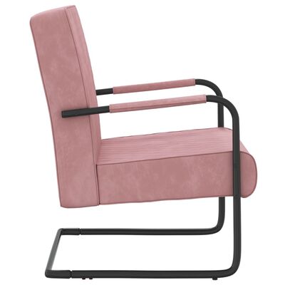 vidaXL Silla voladiza de terciopelo rosa