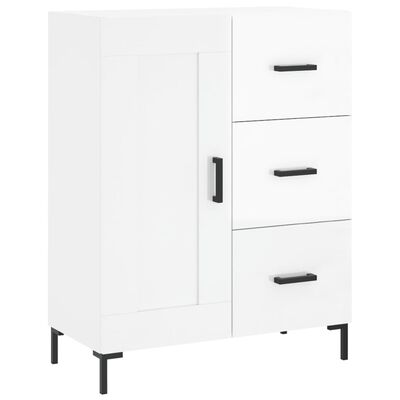 vidaXL Aparador alto madera contrachapada blanco brillo 69,5x34x180 cm