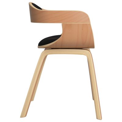 vidaXL Silla de comedor de cuero sintético y madera curvada negro