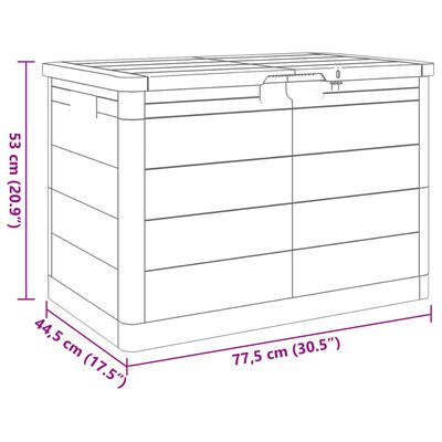 vidaXL Baúl para cojines polipropileno marrón 77,5x44,5x53 cm